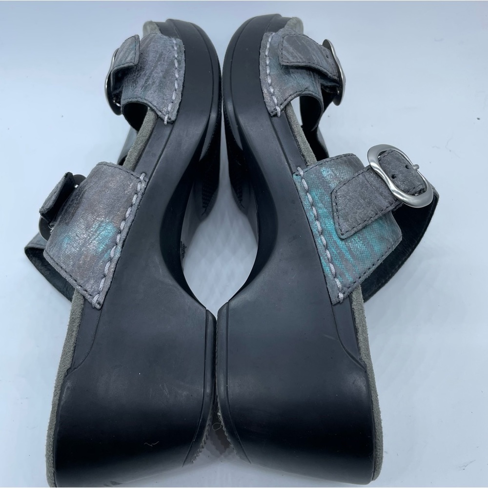 Dansko Sophie Two Strap Slip On Sandal Iridescent Blue Gray Sz 9.5-10 EU 40 - Picture 5 of 10